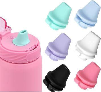 6Pack Bite Valve Replacement Compatible with Ello Cooper 18/22/32/40oz Water Bottle Accessories BPA Free Silicone Cap Lid Spout, Easy Lid Replacement Parts