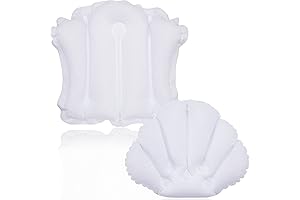 Jetec 2 Pieces Inflatable Bath Pillows Neck Support Spa Pillow Bathtub