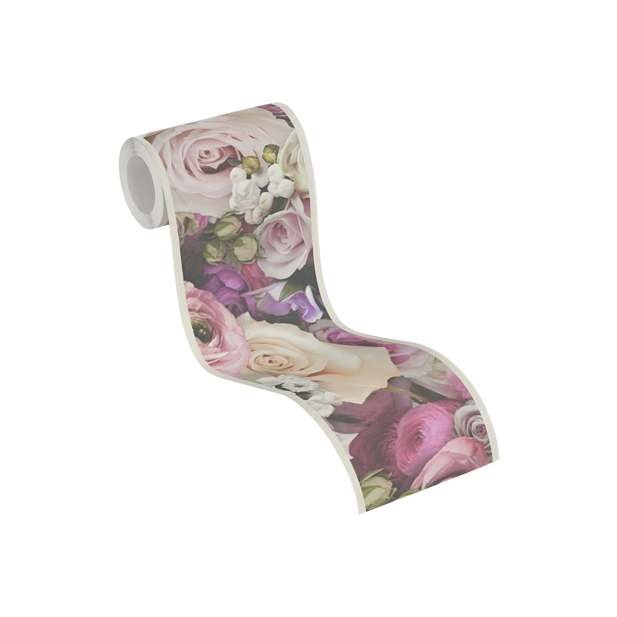 A.S. Création 390441 Wallpaper Border Self-Adhesive Flowers Romantic Cream Pink Pink 5.00 m x 0.10 m Made in Germany