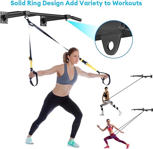 Miniatura 4 de Wall Mount Pull Up Bar, Joist Beam Rafter Mount Pull-up Bar, Ceiling Mounted Chin Up Bar for Home Gym with Punching Bag Hanger