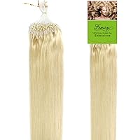 Vista 6 de Extensiones de cabello humano Remy, cuentas de micro anillo, punta de bucle, 100S AAAAAA (16 pulgadas, 0.01 oz/s, 10 marrón ceniza)
