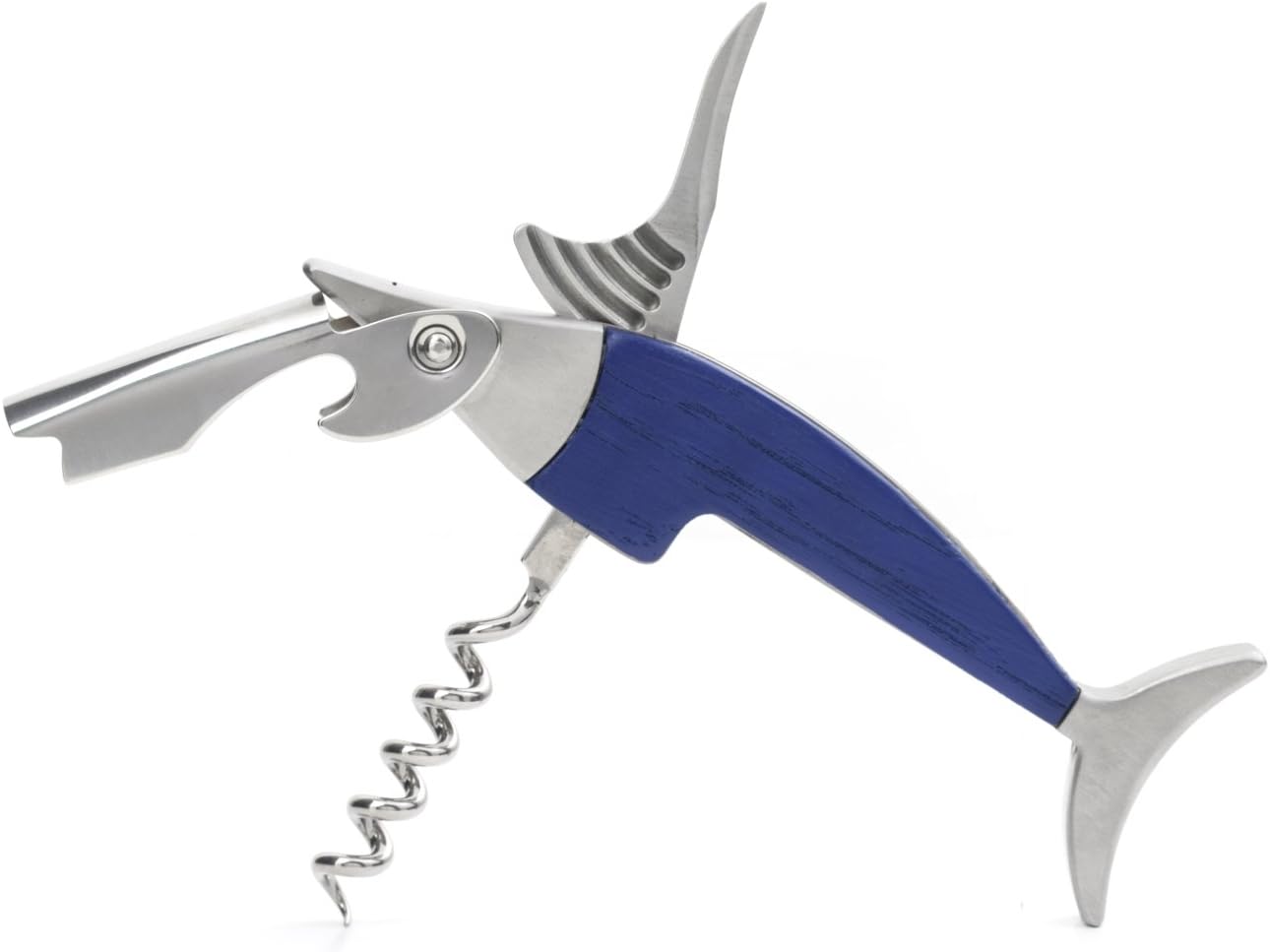 Kikkerland – Bottle Opener, Wood, Blue, 7 x 1.7 x 20.5 cm