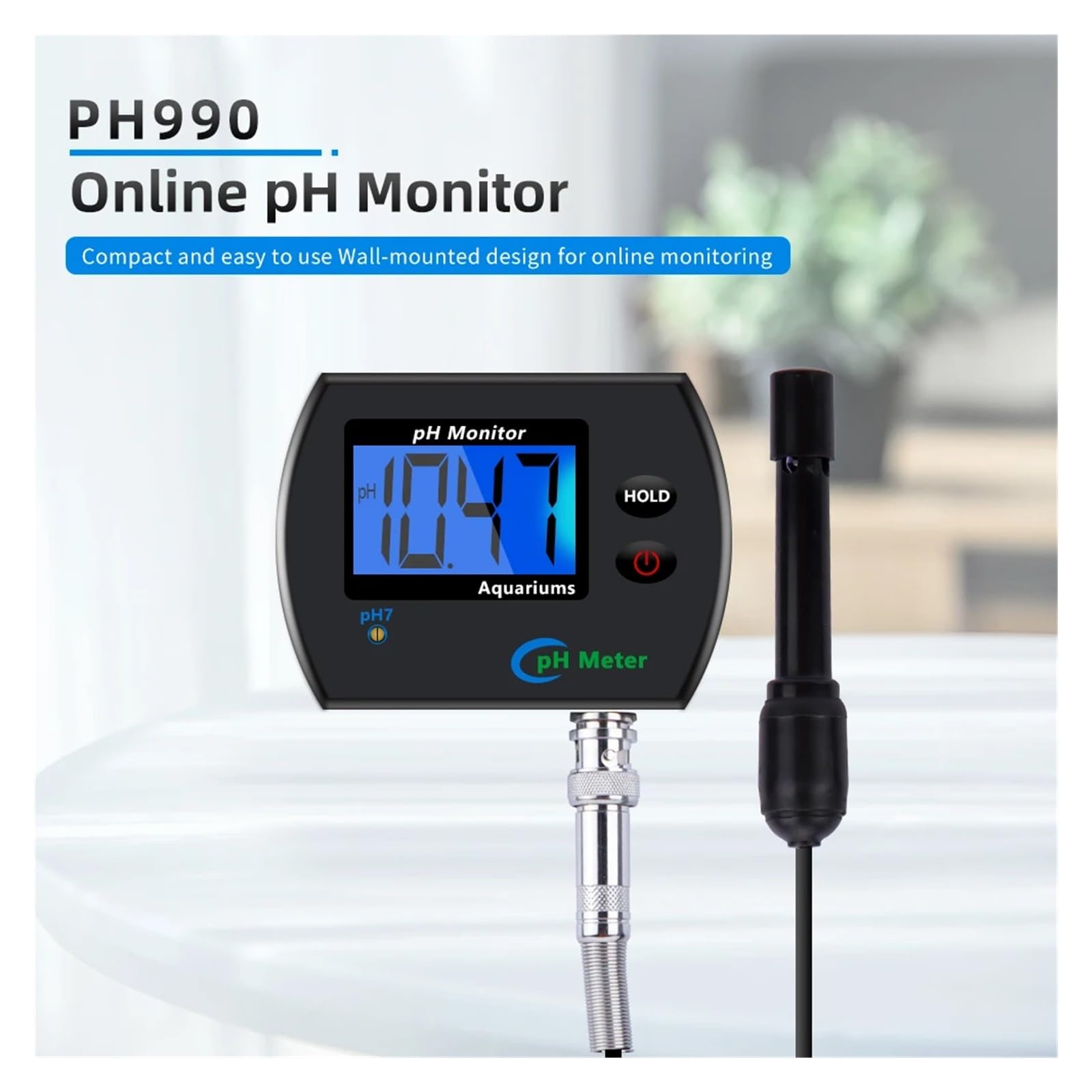 PH-990 Cyfrowy Miernik PH Tester Wody Wieloparametrowy Monitor Jakości Wody Online Tester Do Kwasomierza Akwariowego,Trwała Konstrukcja