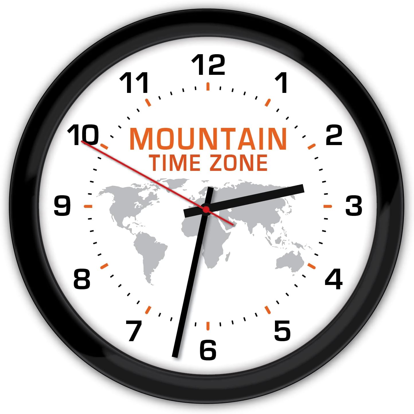 4 Time Zone Custom Wall Clocks - White, Black, World Globe Home Office Decor