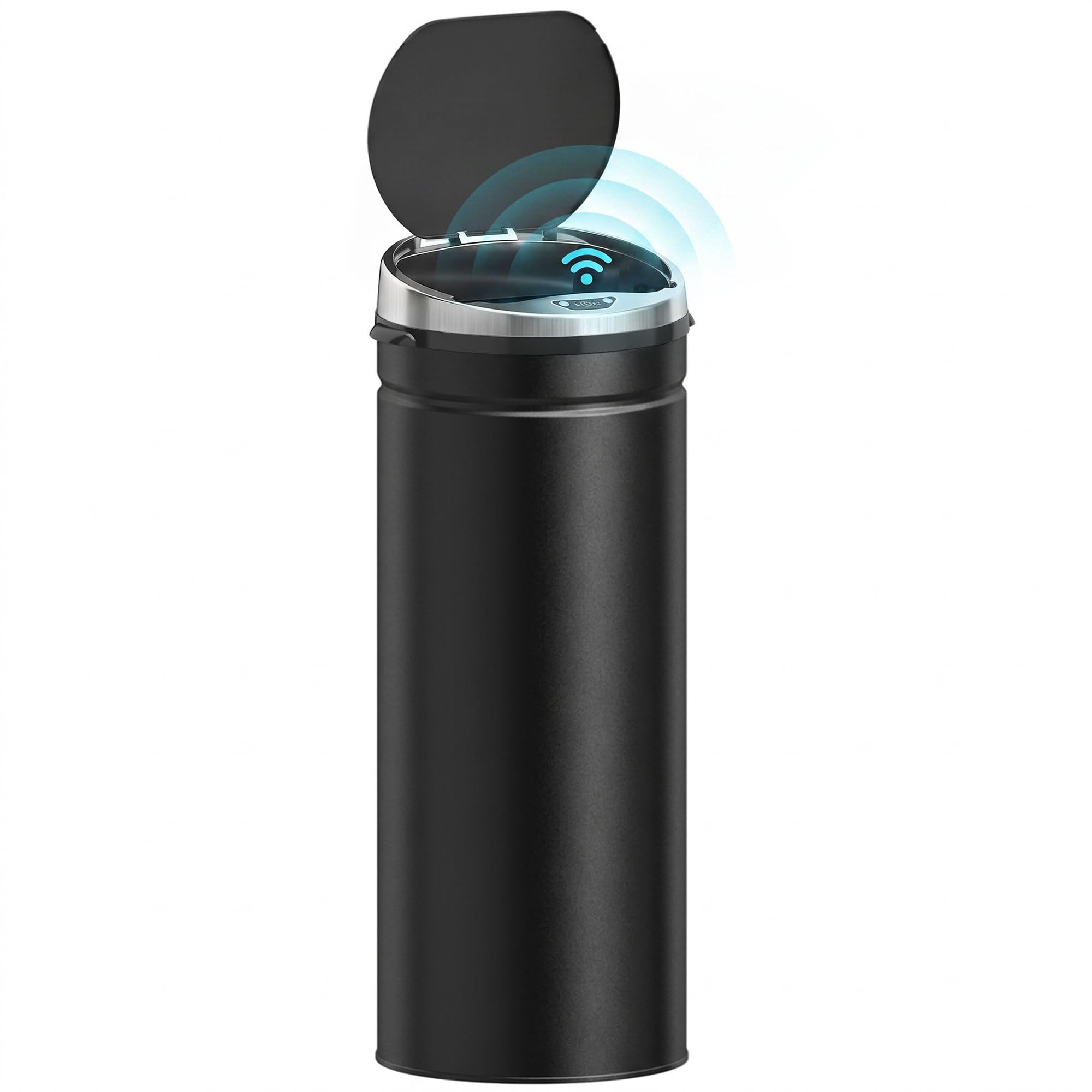 HOMCOM 50L Sensor Bin with Quiet Soft-Close Lid Kitchen Home Office Black