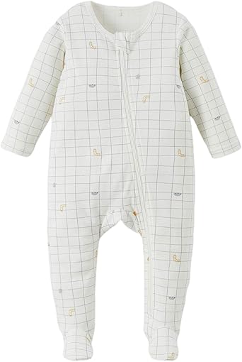 Duomiaomiao Baby,Clothing,Baby Boys 0-24m,Sleepwear & Robes,Sleepsuits Duomiaomiao Baby Boys Girls Sleepsuit, 100% Cotton Long Sleeve One-Piece Footies,Newborn Sleep and Play Bodysuit for baby 0-24 Months