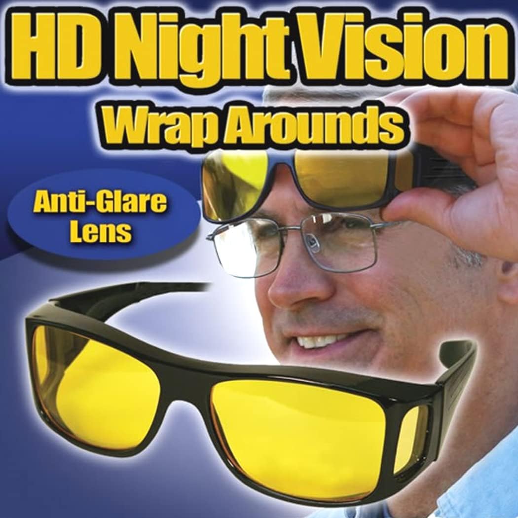 HD Night Vision Wraparounds Wrap Around Glasses (With package)
