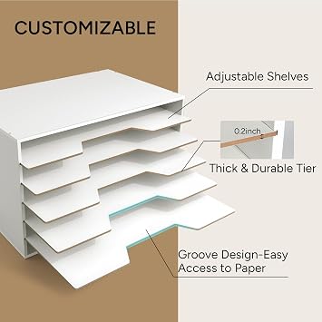 Yumkfoi 12x18 Construction Paper Organizer, 6-Tier Large Size Paper Storage