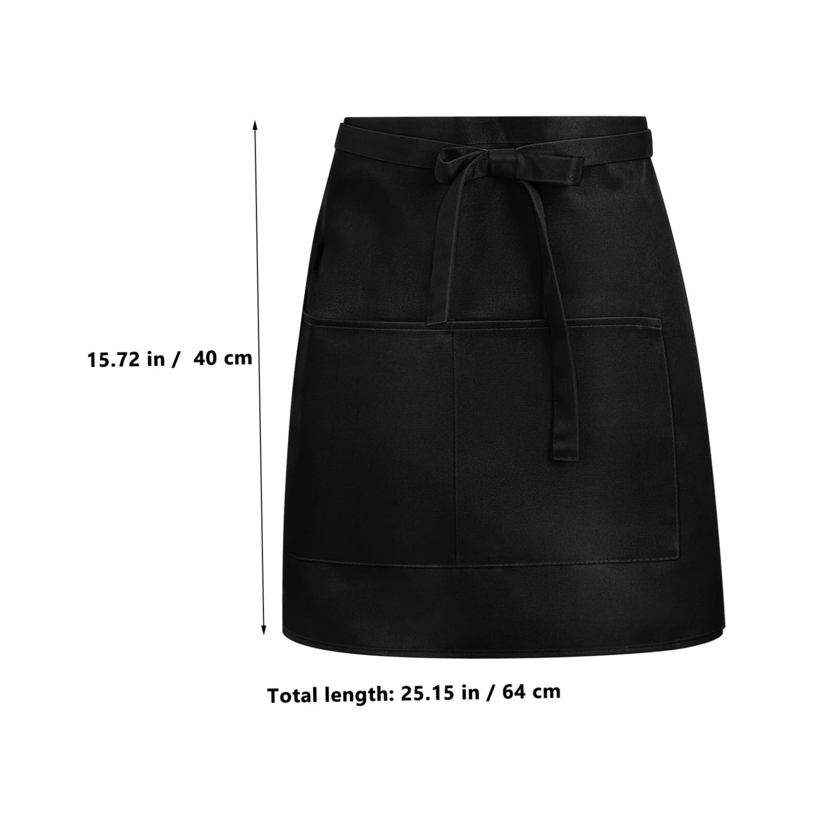 Cabilock 4 Pz Black Apron Nero, Grembiule da Cameriere Corto con Tasche, Regolabile, in Poliestere, per Ristoranti e Hotel