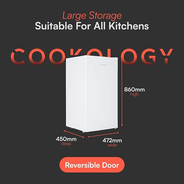 Cookology UCIF93WH Freestanding under counter Fridge in White - 93 Litre Capacity - Adjustable Temperature Control & Legs - With Chiller Box - 5