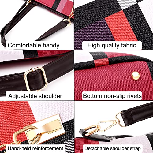 Bolso de mano para mujer YOUNXSL, conjunto de 6 piezas: bolso de hombro, bandolera, cartera, clutch y bolso para llaves, estilo satchel y tote con asa superior miniatura 4