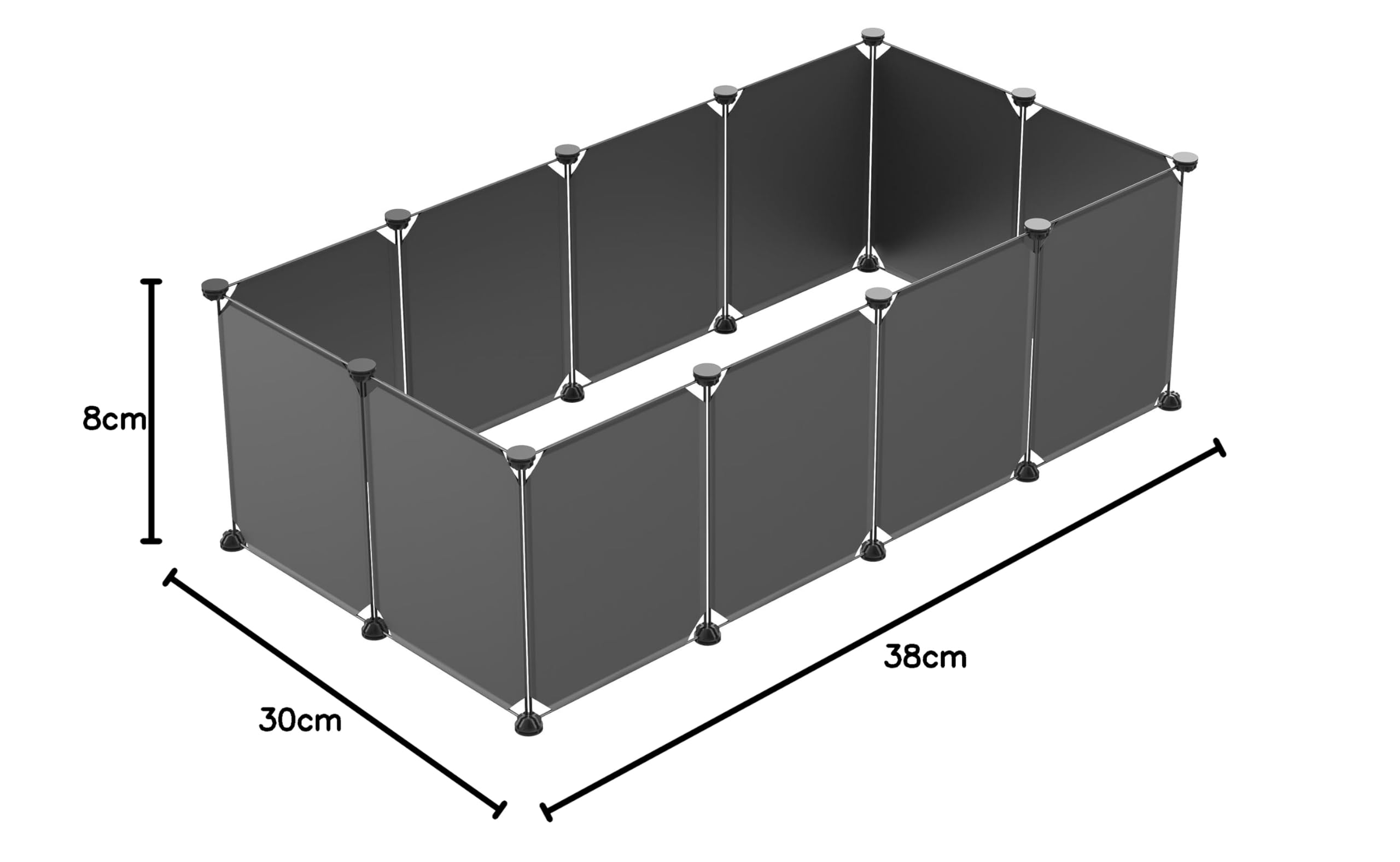 PILIN DIY Corral para Animales pequeños con Puerta, Corral para Conejos y cobayas, para Cachorros y Gatitos, para Interior y Exterior, Valla metálica portátil 30x38 12 Piezas