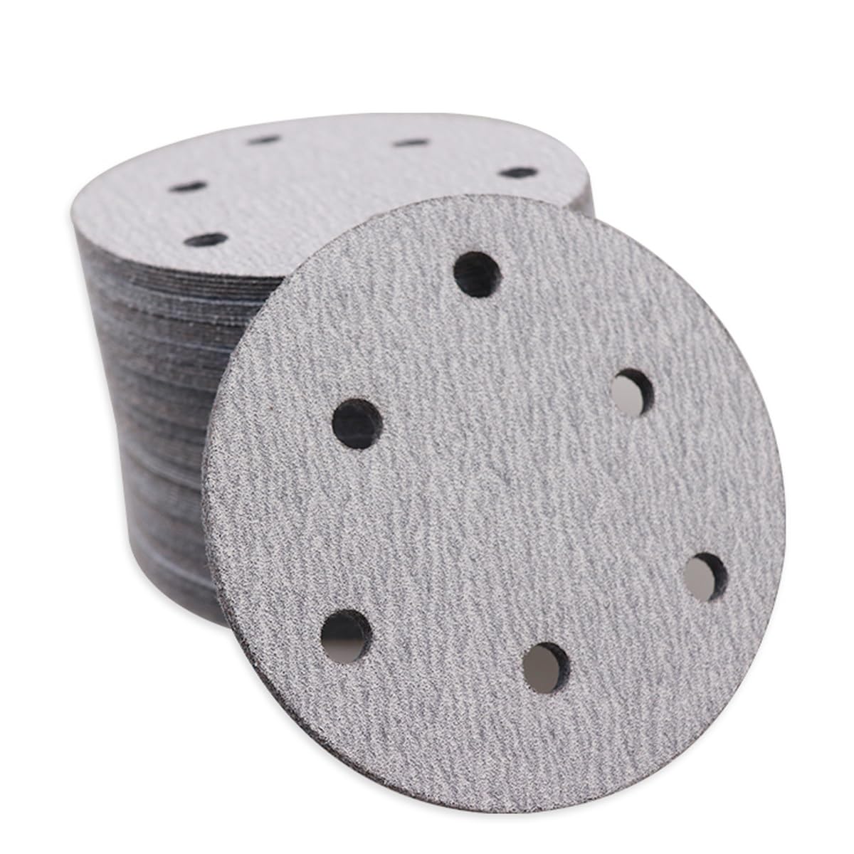 100 Stück 5-Zoll-Schleifscheiben-Pads – 6- und 8-Loch-Klett-Schleifpapier-Sortiment for Exzenterschleifer(80grit 6 holes)