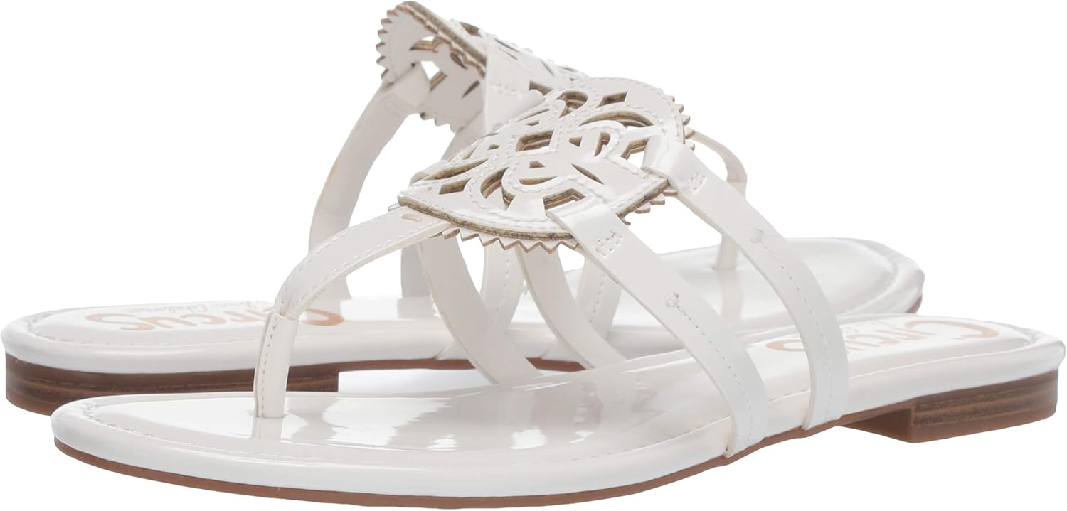 CIRCUS NY BY SAM EDELMAN Women's Canyon Flat Sandal 5 Bright White Patent