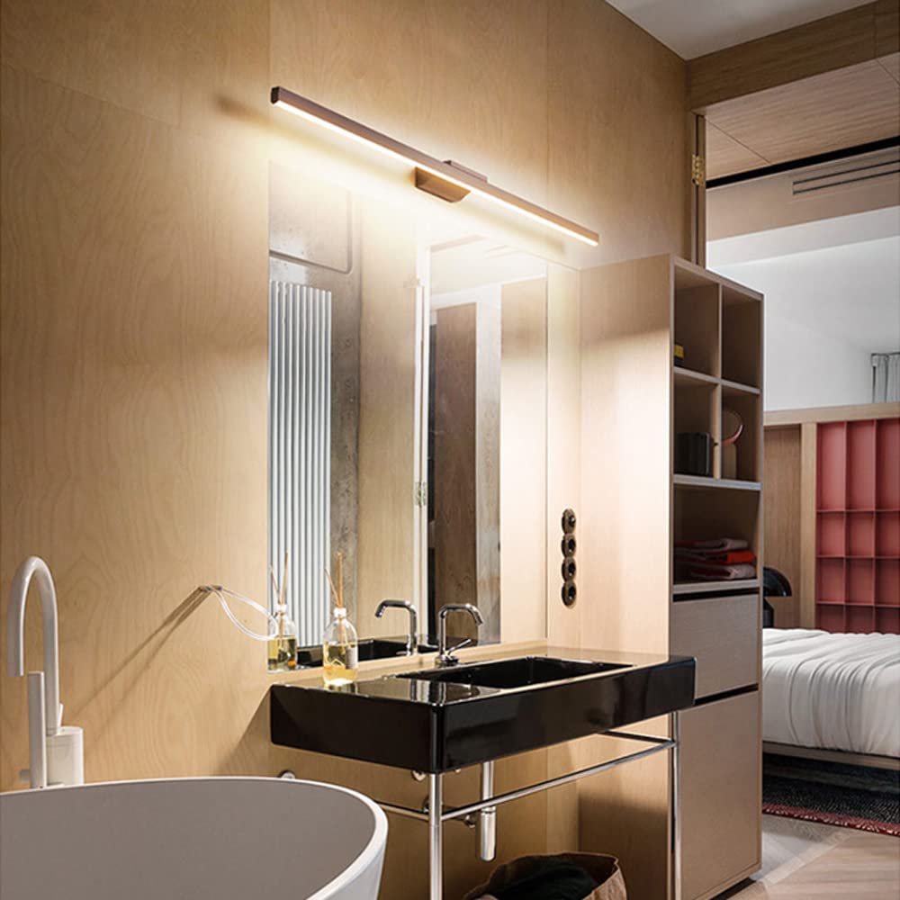 Jadssox Barre Lumineuse LED Miroir Salle De Bain – Chromée, 240° Réglable, Interrupteur Tirette