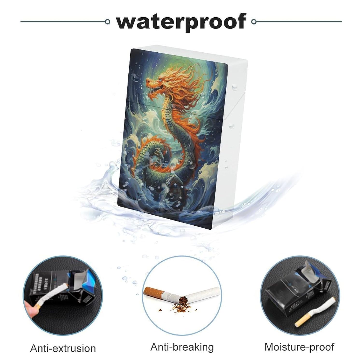 20PCS Chinese Dragon Cigarette Case Hard Shell for Men Women image 3