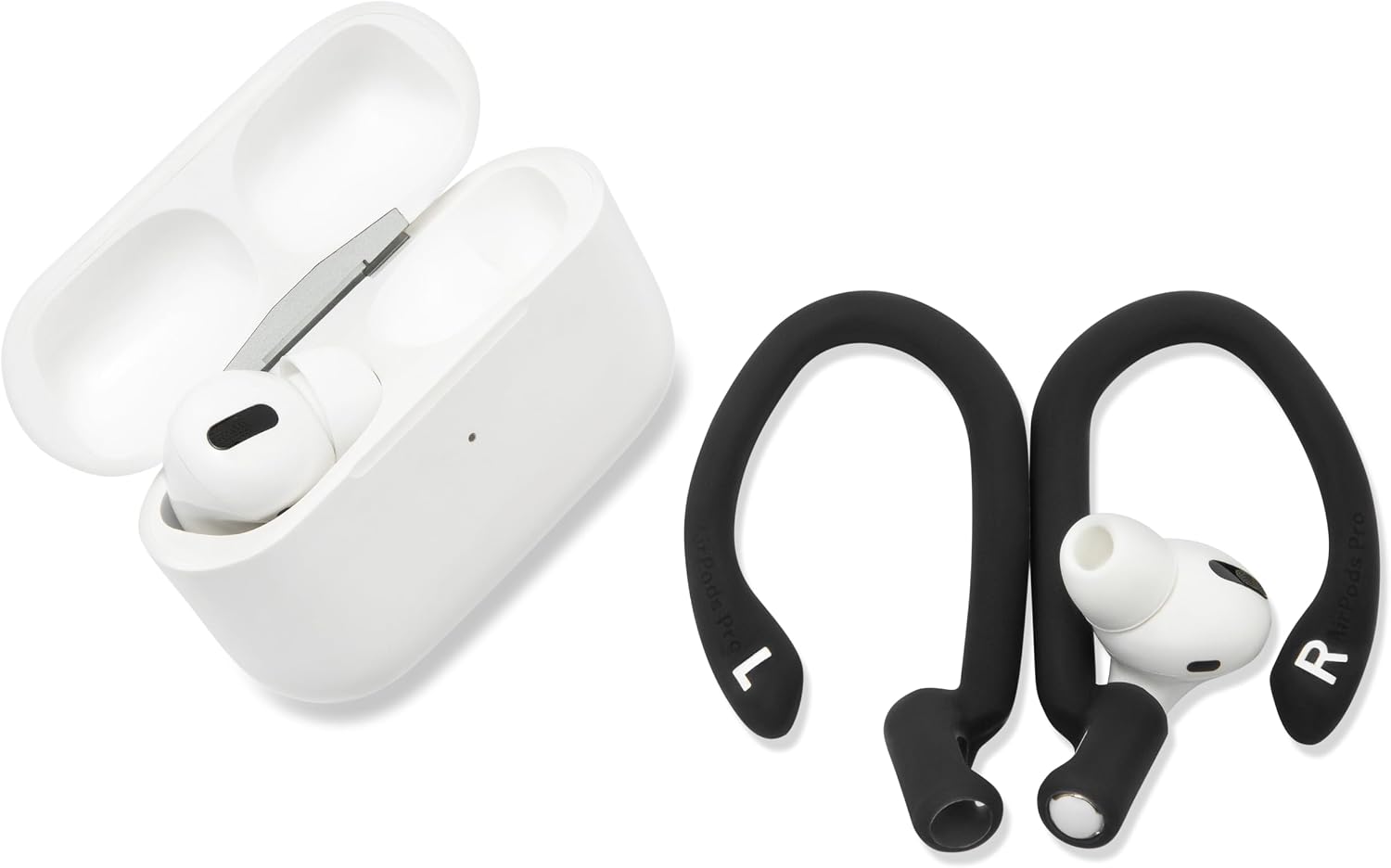 WC HookZ Pro 3 – Adjustable Ear Hooks Compatible with AirPods Pro 3 by Wicked Cushions | Malleable Core for Custom Fit, Secure & Comfortable - Patent Pending | Black