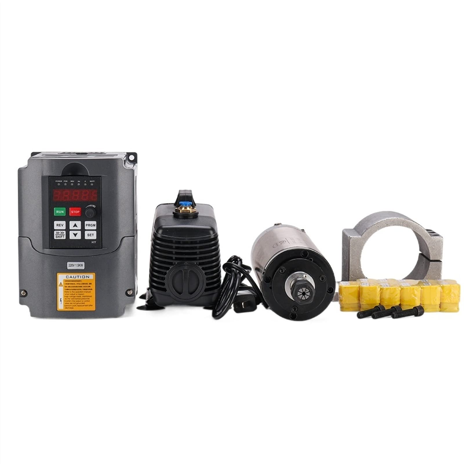 CVFRDD CNC Spindle Motor Kit 1.5KW 220 Water-Cooled Spindle Motor ER16+CNC Kits 24000RPM Speed Control
