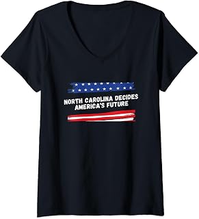 Womens North Carolina Election Day Swing States Voter Turnout V-Neck T-Shirt