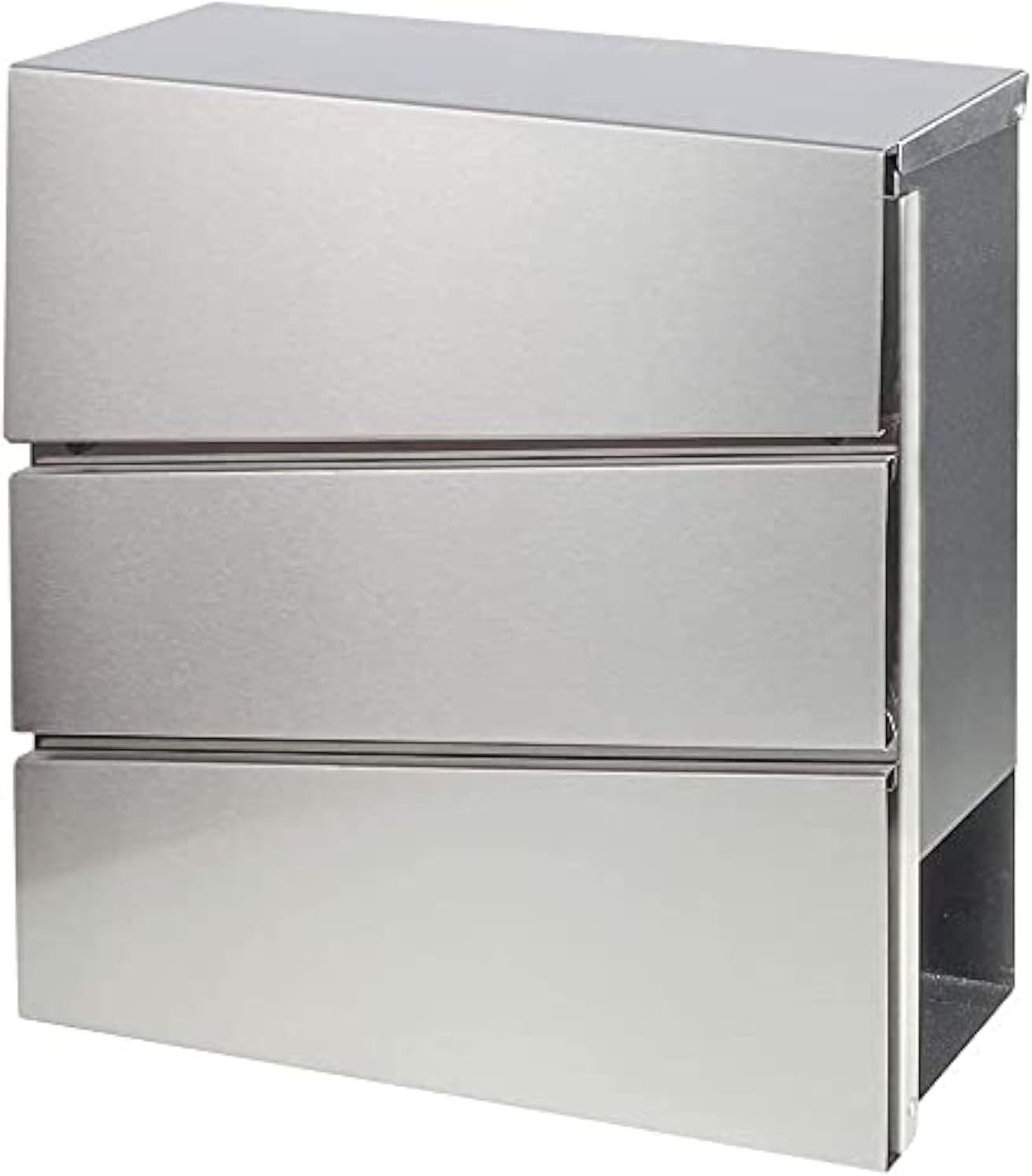 Stainless Steel Mailboxes with Key Lock, Wall Mounted Large Capacity Mailbox, Silver, 14 1/5" x 14 1/5" x 3 1/2" Large Silver 932