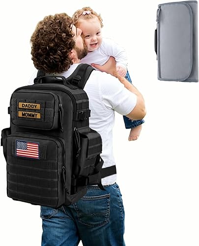 SHARKMOUTH Bolsa de pañales militar para hombres, mochila grande para bebé con cambiador para papá activo, aislada para viajes al aire libre, disponible en Yaxa Costa Rica