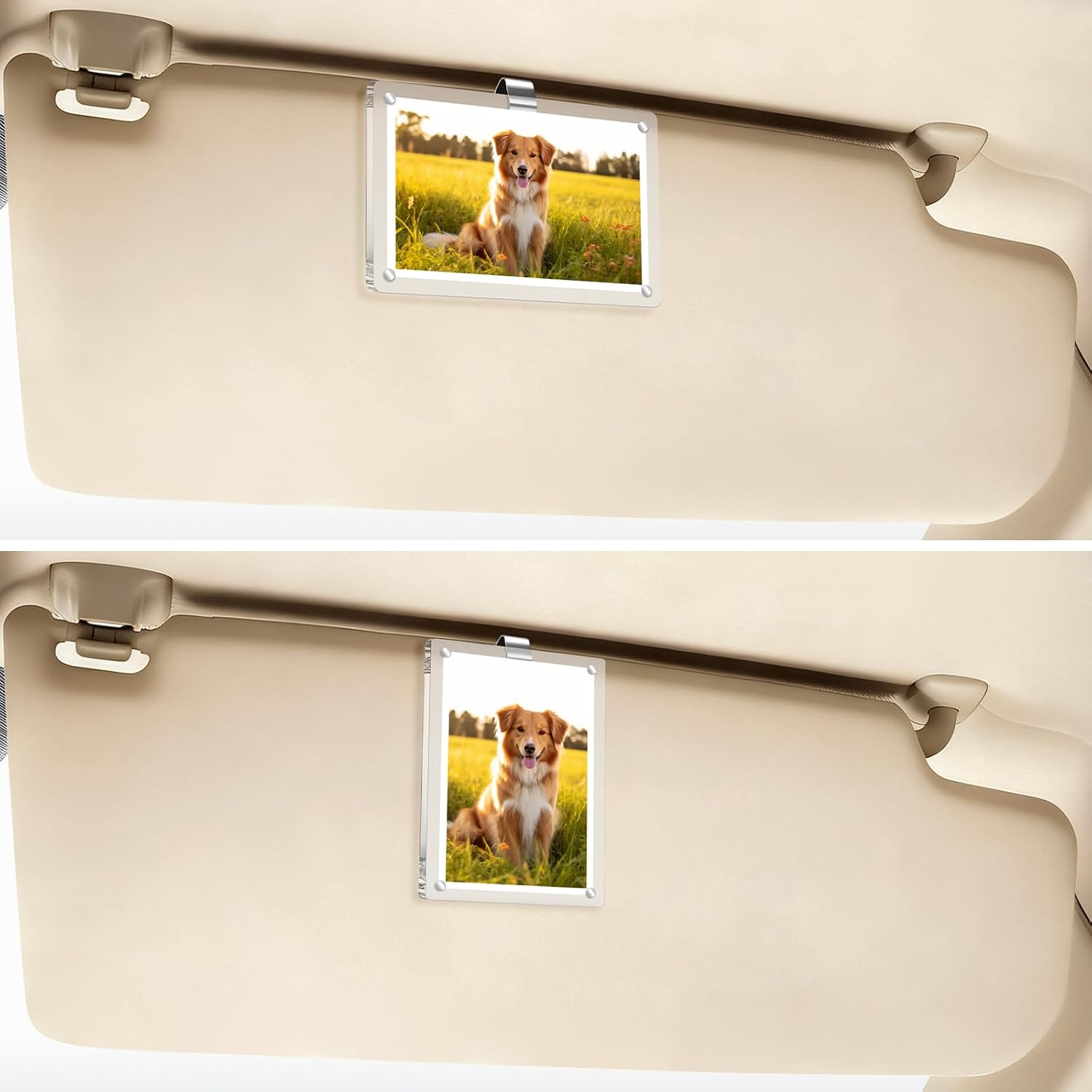 Car Visor Photo Clip Car Picture Holder, Acrylic Magnetic Picture Frame Magnetic Photo Frames for Refrigerator for Car Refrigerator Home School Office