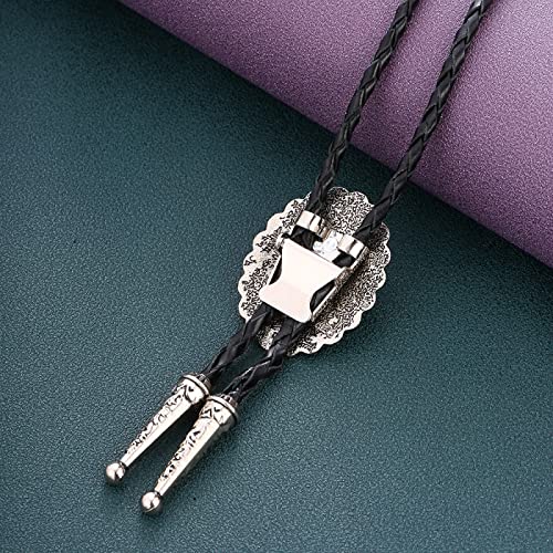 Bolo Cravate Homme Cadeau Idéal Original avec Pierre Turquoise et Cordon Cuir - 4