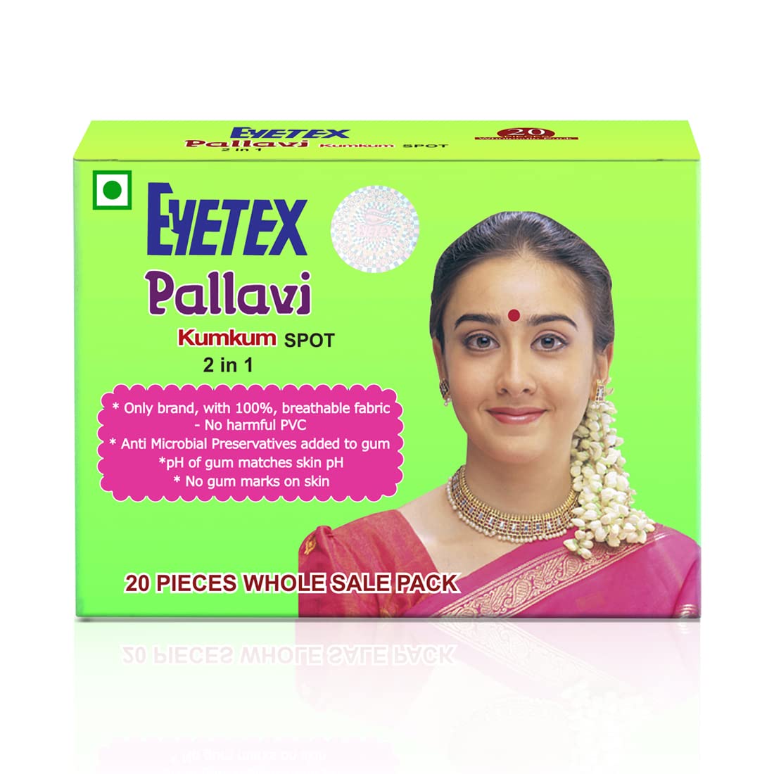 Eyetex Pallavi Sticker Kumkum – Oval, O5 – Light Maroon, 20 Flaps, Breathable Fabric, No Gum Marks, Does not Irritate Skin
