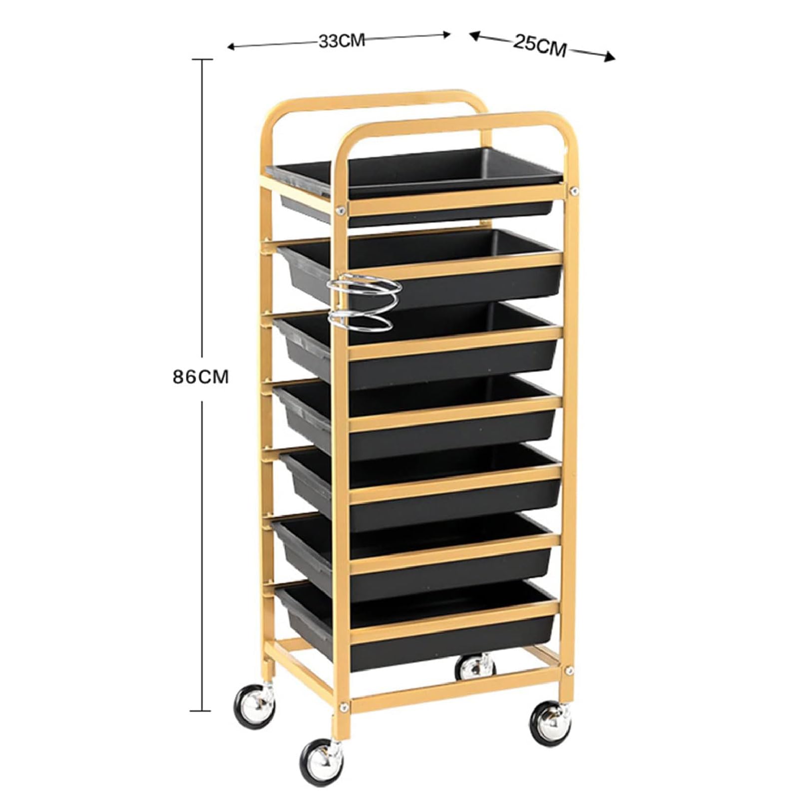 Salon Service Tray 6 Tiers Salon Beauty Trolley Cart Storage Cart Organizer with 6 Drawer and Wheels SPA Utility Carts Space Saving Salon Cart Tattoo Tray Cart Storage Utility Cart