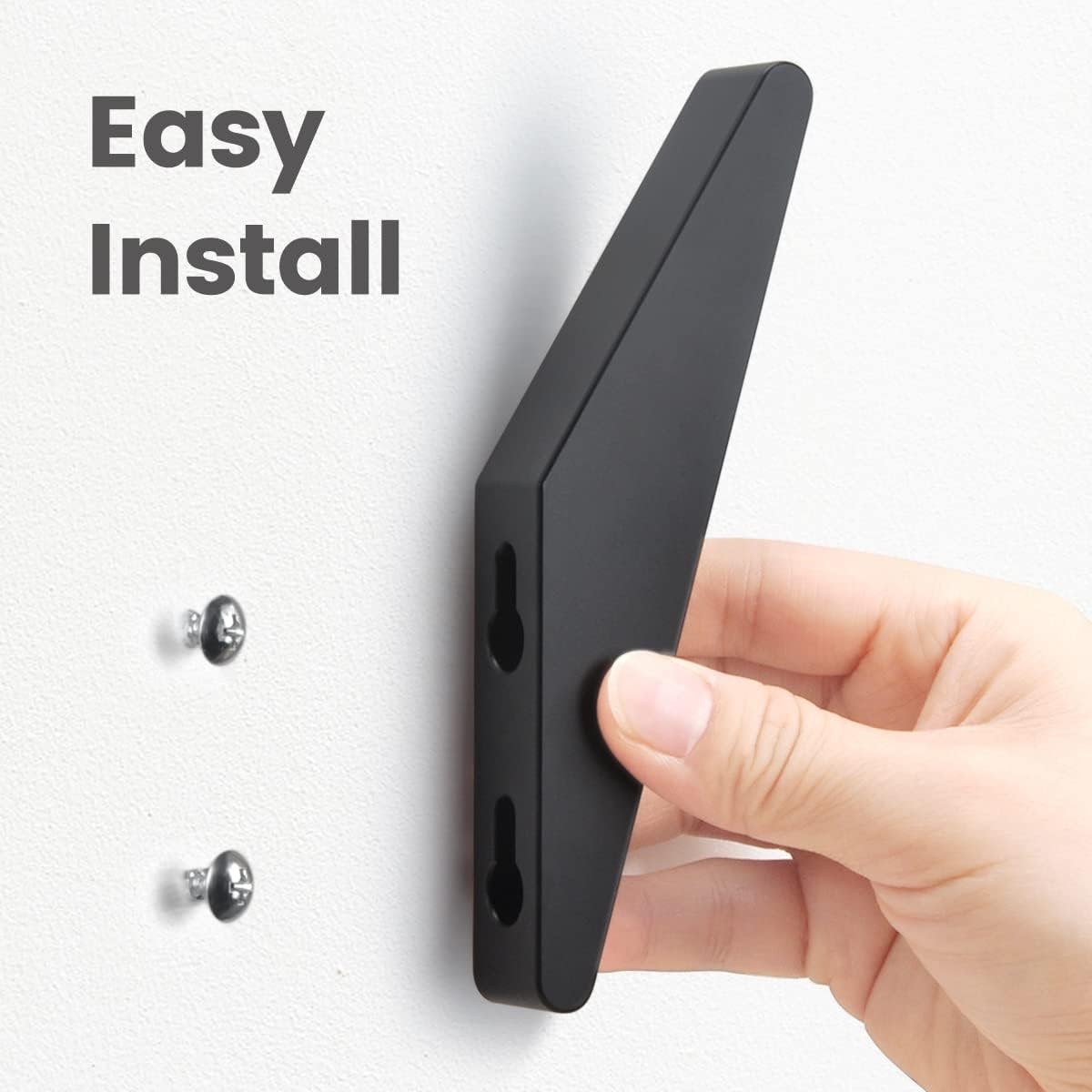 COCOYA 4Pack Metal Wall Hooks, Minimalist Coat Hooks Matte Black Simple Modern Easy Install Wall Mount Heavy Duty Aluminum Mid Century Entryway Bathroom, for Hanging Hat Purses Backpack Towel