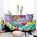 Pokrowce na sofy 2-osobowe - uniwersalny stretch boho sofa narzuta na sofę - fioletowy zielony mandala nadruk rozciągliwy pokrowiec na sofę z elastycznym spodem - elastyczny poliester antypoślizgowe pokrowce na kanapę, 2-osobowa (145