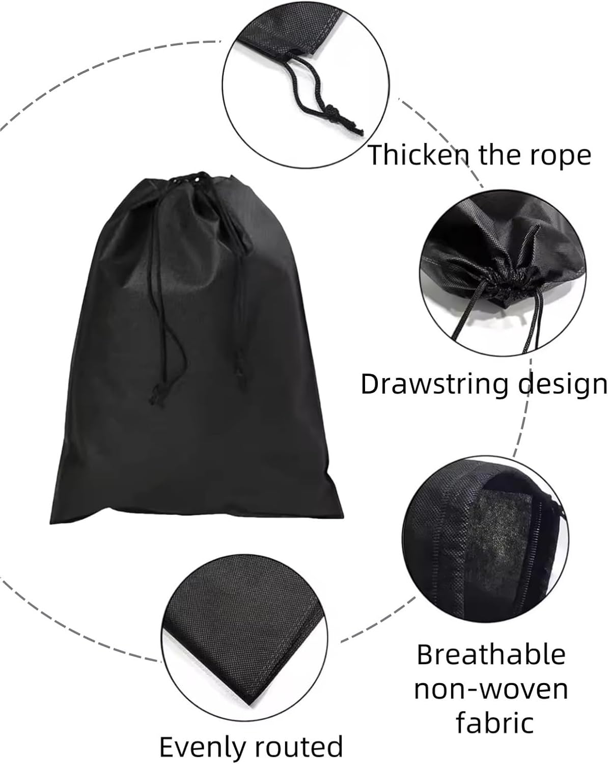 Dust Cover Storage Bags 100pcs Travel Shoe Bag Portable Dustproof Drawstring Pouch Organizers Non-Woven