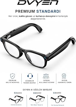 G2 Pro Akıllı Yapay Zeka (AI) Gözlük – Kamera, Bluetooth, Hafıza, Müzik, AI Ast., Canlı Çeviri, IPX5_Şeffaf Lens