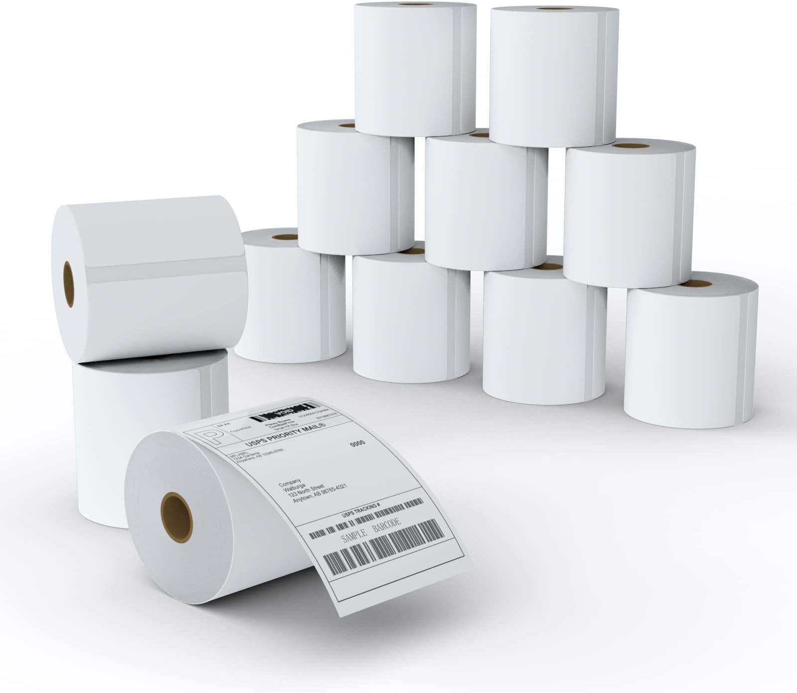 - MFLABEL 4x6 Direct Thermal Shipping Labels - 12 Rolls of 450 Labels/Roll, Compatible with Zebra 2844/ZP450/ZP500/ZP505, USPS/FedEx/UPS/Amazon Shipping, Smudge-Resistant & Permanent Adhesive