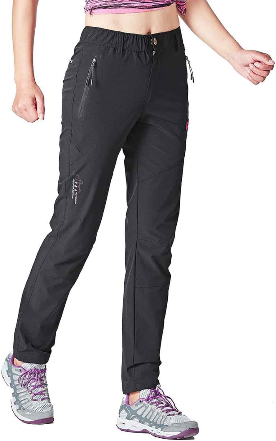 Women's Hiking Pants Lightweight Quick Dry Water Resistant Elastic Waist Workout Travel Athletic Joggers