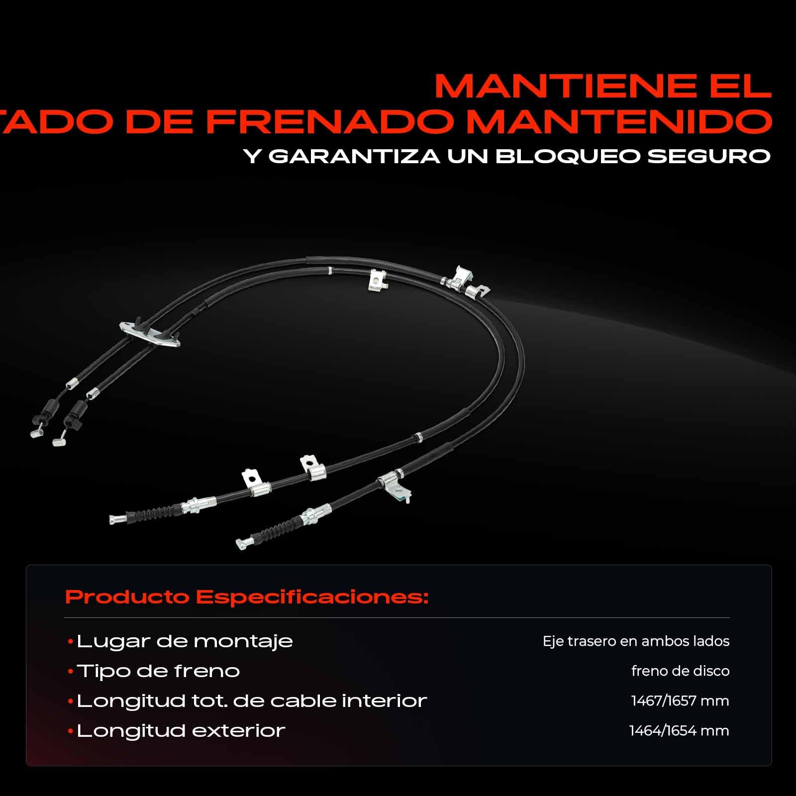 Frankberg Cable del freno de mano Trasera izquierda o derecha Compatible con 6 Touring GH 6 Hatchback GH 6 Berlina GH Replace# 50233,K18962