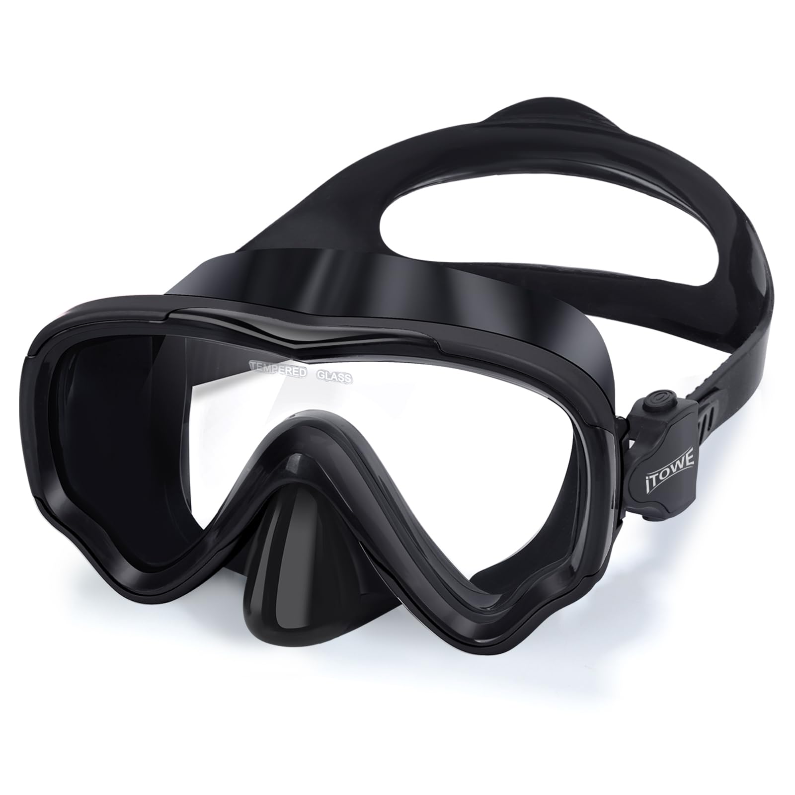 ITOWE Swim Goggles for Adult Men Women with Nose Cover, Tempered Glass 180°Clear View Swimming Mask Pool Water Diving Goggle