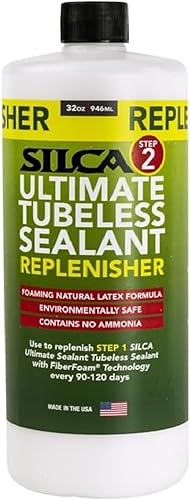 Miniatura 10 de SILCA Sellador de neumáticos sin cámara definitivo, reabastecedor, sellador de neumáticos de bicicleta de larga duración, sellado rápido, sellador