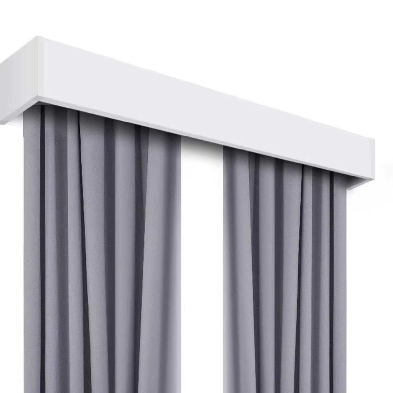 Panel de cortina ajustable de 100 a 600 cm con barra recortable y cenefa elegante para pared