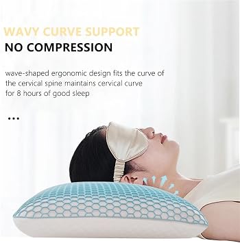 Memory Foam Pillow Long Lasting Comfort Gel Cooling Pillow Cool Pillows For Sleeping Gel Pillow Pillows Memory Foam(Blue)