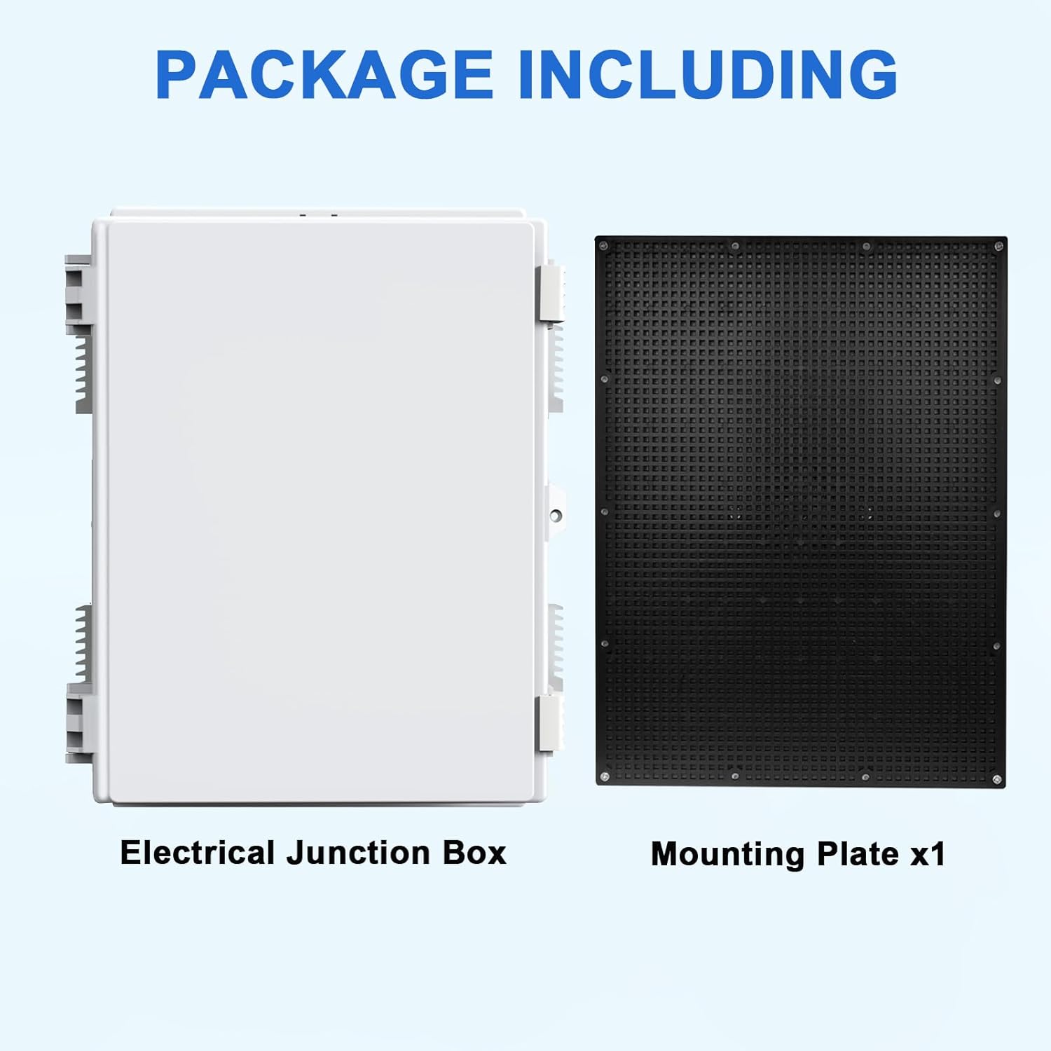 Outdoor Waterproof Electrical Junction Box Weatherproof IP65 ABS Plastic Enclosure with Preset Holes Switch Router Project Box with Mounting Panel Hinged Cover (15.7"x11"x5.9")