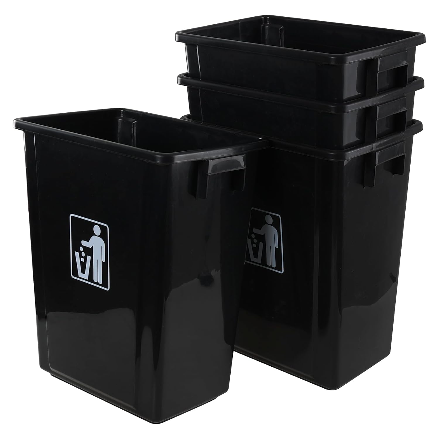 10 Gallon Open Top Trash Can Compact Recycling Bin Waste Basket for Under Counter Kitchen Office Bathroom Workplace
