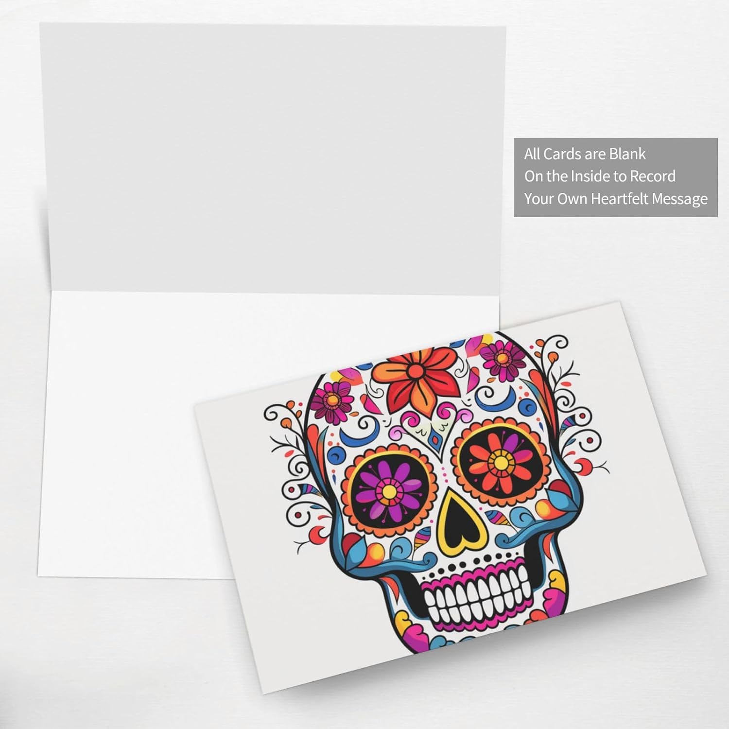 4" X 6" Blank Greeting Cards With Envelopes All Occasion Note Cards Sugar Skull Thank You Cards For Christmas Holidays Birthday Graduation Anniversaries image 4