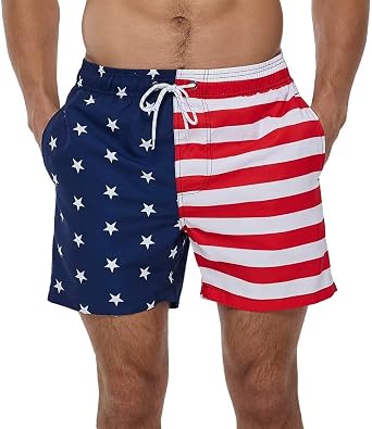 Mens Swim Trunks Quick Dry Athletic Swimwear Shorts with Mesh Lining and Pockets Bathing Suit
