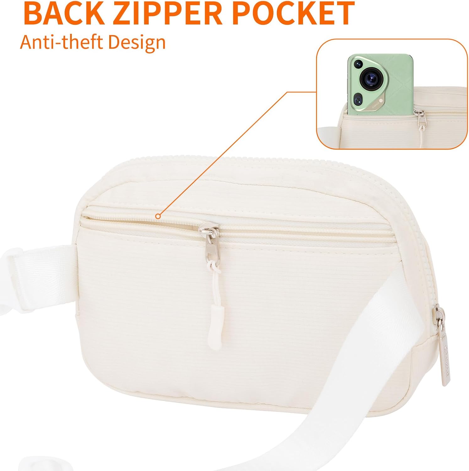 Waist Fanny Pack, Chenille Letter Belt Bag For Girls Teens Kids, Christmas Birthday Gifts For Daughter Crossbody Bag Purse，Chest Pouch for Workout Running Traveling Hiking (Beige) - Image 5