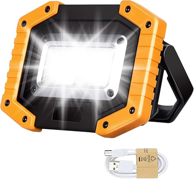 Edasion 30W LED Work Light Rechargeable COB Floodlight Super Bright 2000LM Portable Light Outdoor USB Battery Security Light Waterproof for Camping Fishing Hiking Car Garage BBQ