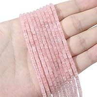 Vista 2 de Cuentas cortas de cuarzo rosa natural en forma de cilindro 2x3mm 155 piezas Tubo Cuentas sueltas de gemas semipreciosas para hacer joyas Diseño