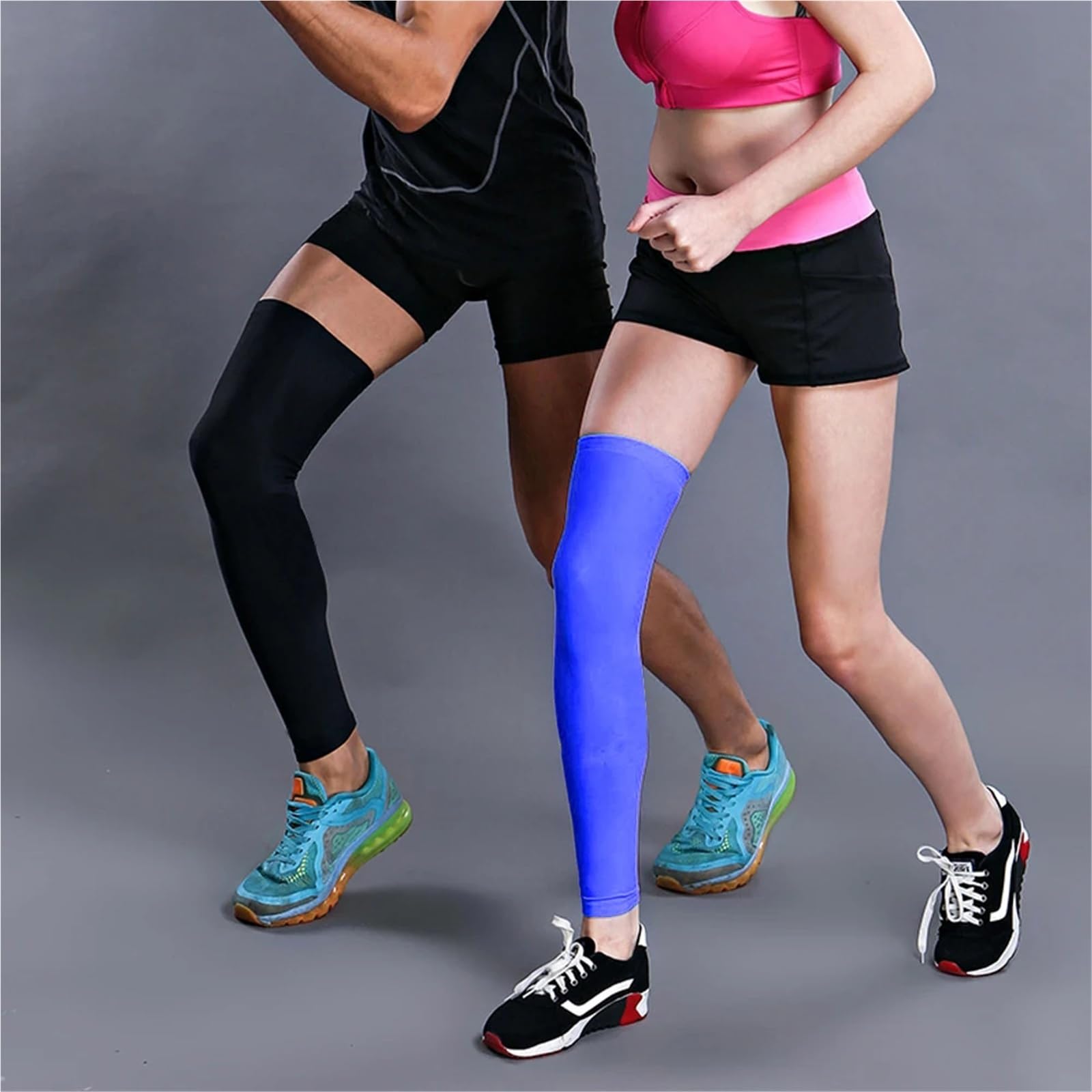Rodillera Compresion 1 par de mangas compresión pierna longitud completa for deportes, rodilleras, protección, largas for hombres y mujeres, baloncesto, fútbol, ​​correr