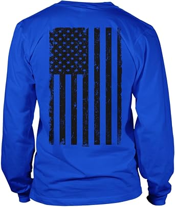Distressed Black USA Flag - United States Unisex Long Sleeve Shirt