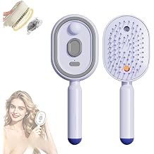 Electric Spray Massage Comb, Upgraded Hair Straightener Electric Steam Brush for Hair, Hot Comb Hair Brush USB Rechargeable Detangling Steam Brush with Water Spray purple